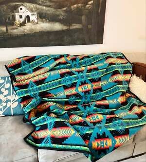 Vintage 1970-80’s Pendleton Beaver State Chief Joseph Wool Trade Blanket 58x72”